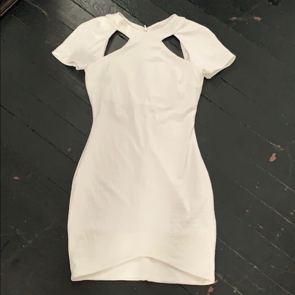 Bec & Bridge white snakeskin imprint dress